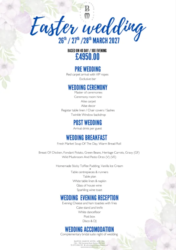 Easter Wedding Offer Easter Wedding Offer